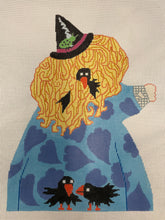 Load image into Gallery viewer, Double-Sided Witch #4 (With Crows and Basket) Needlepoint Canvas
